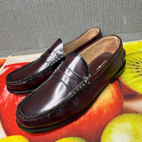 Florsheim Mens Size 11D Burgundy Leather Berkley Slip-On Penny Loafers - Picture 1 of 10